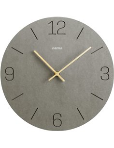 Hama orologio parete grigio 30cm cifre incise              1