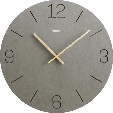 Hama orologio parete grigio 30cm cifre incise              1