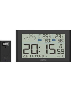 Hama Wetterstation Sylt mit Außensensor, Funk schwarz 222216