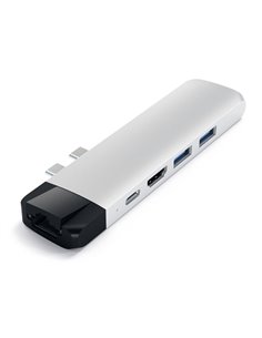 Satechi Type-C Pro Hub With Ethernet & 4K HDMI argento