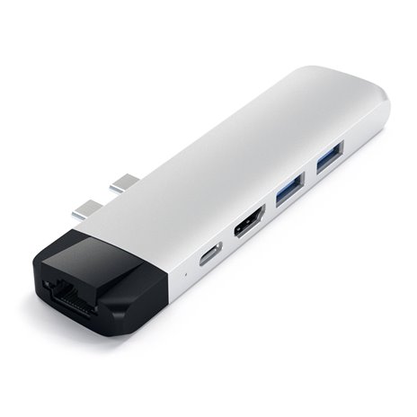 Satechi Type-C Pro Hub With Ethernet & 4K HDMI argento