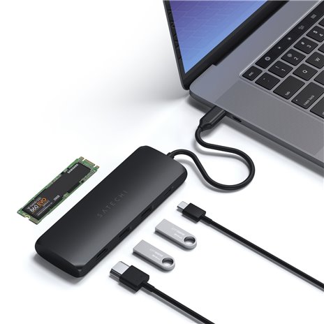 Satechi USB-C Hybrid Multiport Adapter with SSD Enclosure bl