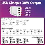 Verbatim USB caricabatt.par. 30W 1xUSB-C PD 3xUSB-A bianco 4