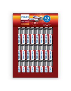 1x40 Philips Power Alkaline AA batteria Promo Pack