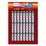 1x40 Philips Power Alkaline AA batteria Promo Pack