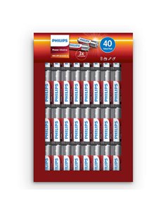 1x40 Philips Power Alkaline AAA batteria Promo Pack