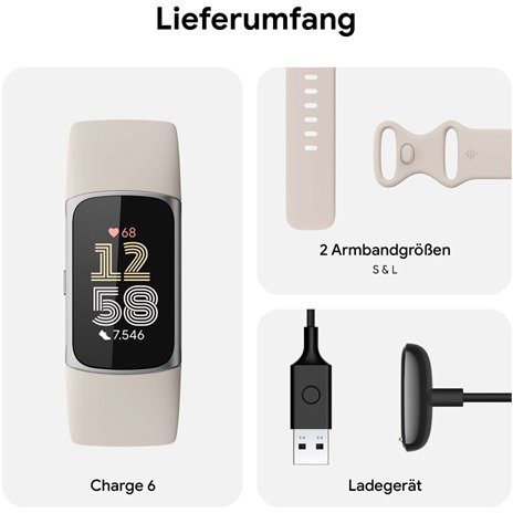 Fitbit Charge 6 braccialetto porcelain /argento
