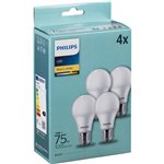 Philips LED lampadina E27 set 4pz 10W (75W) 2700K