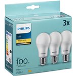Philips LED lampadina E27 Kit 3pz 100W 2700K