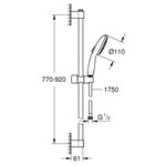 Grohe Tempesta 110 set asta doccia 2 getti, 900mm cromo