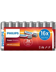 1x16 Philips Power Alkaline AAA batteria Promo Pack