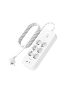 Belkin presa multipla 6 prese USB-A+C,650J,18W,2m SRB002vf2M