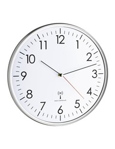TFA 60.3514 bianco/argento orologio analog.radioc.da parete