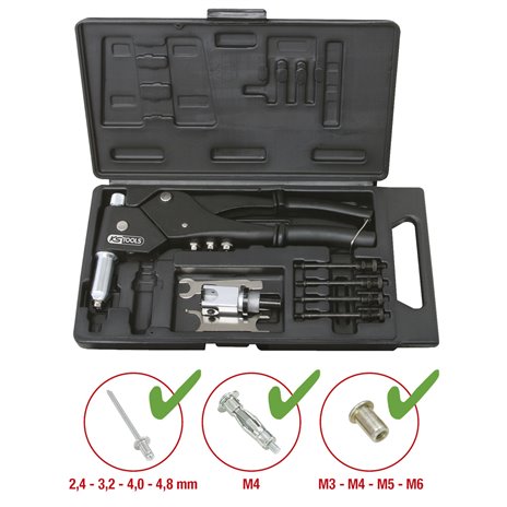 KS Tools Kit rivettatrice manuale, 10 pz.