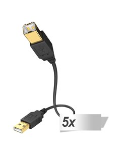 5x in-akustik Premium High Speed USB A / B 2.0 1,0 m