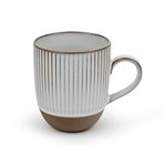 1x2 Bredemeijer Mugs Ingo  450ml Tassen Steingut weiße Str.1