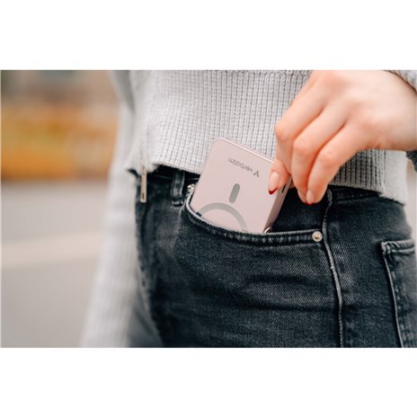 Verbatim Power Bank con supporto mag.wireless 10000mA pink