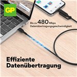 GP 60W Lade- & Sync Kabel USB-A auf USB-C und Lightning