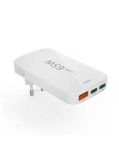 Hama flaches Mini-Ladegerät  65W 2xUSB-C/1xUSB-A, weiß     2