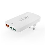 Hama flaches Mini-Ladegerät  65W 2xUSB-C/1xUSB-A, weiß     2