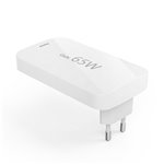 Hama flaches Mini-Ladegerät  65W 2xUSB-C/1xUSB-A, weiß     2