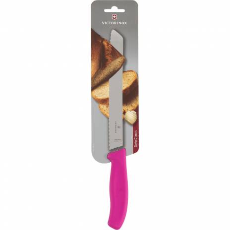 Victorinox coltello da pane 21cm rosa, lama seghettata