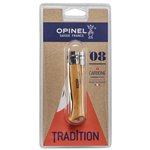 Opinel coltellino No. 08 lama carbone con manico in legno