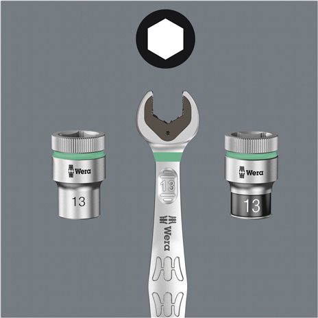 WERA 8100 SA 7 kit con cricch. Zyklop Metal con pass. quadro