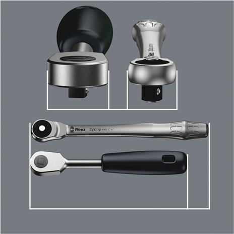 WERA 8100 SC 7 kit con cricch. Zyklop Metal con pass.quadro