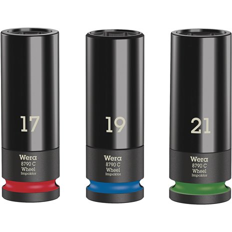 WERA Wheel Impaktor C Set 1 kit chiavi bussola con att. 1/2