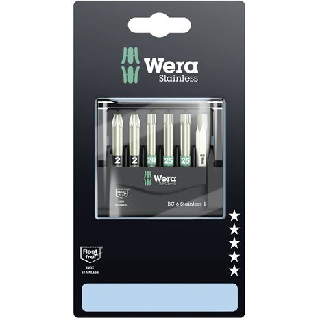 Wera Bit-Check 6 Stainless 1 SB assortim. punte
