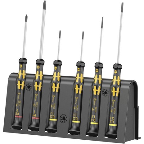 Wera 1578 A/6 ESD set giravite per elettronica + supporto