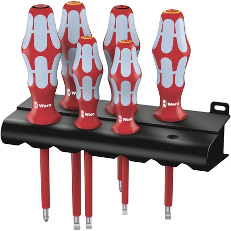 Wera 3165 i/6 set di giravite, inox + supporto