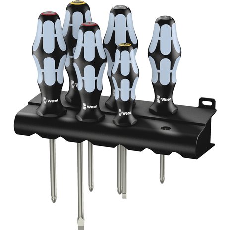 Wera 3334/3350/3355/6 set giraviti, inox + supporto
