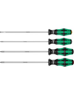 Wera 335/350/355/4 set giraviti Kraftform Plus,lame lungh. 3