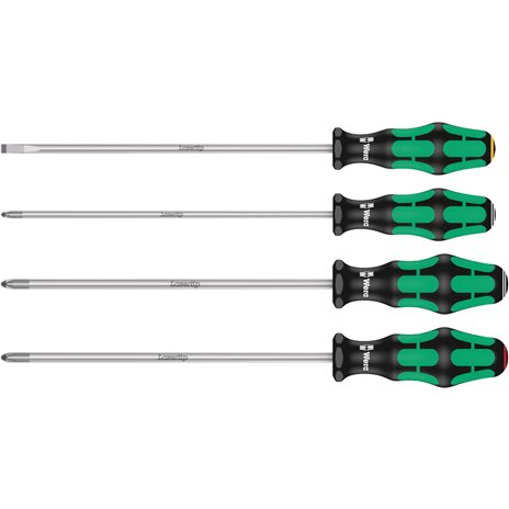 Wera 335/350/355/4 set giraviti Kraftform Plus,lame lungh. 3