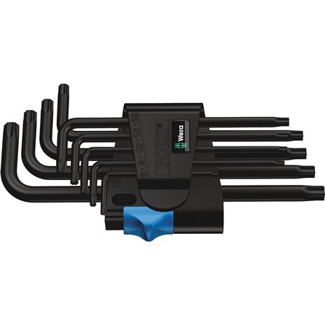 Wera 967/9 TX HF 1 set chiavi a L con ritegno vite, BlackLas