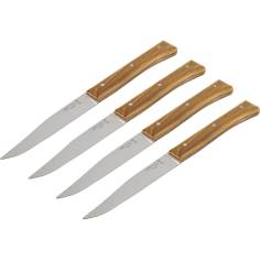 Opinel set coltelli da tavola Facette 4 pezzi legno di ulivo 2