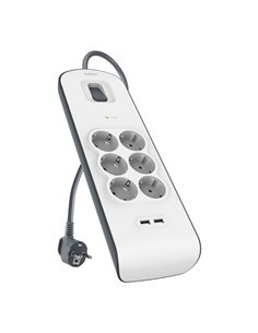 Belkin presa multipla 6 prese + 2xUSB-A, 2m cavo BSV604vf2M-