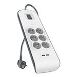 Belkin presa multipla 6 prese + 2xUSB-A, 2m cavo BSV604vf2M-