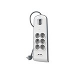 Belkin presa multipla 6 prese + 2xUSB-A, 2m cavo BSV604vf2M-