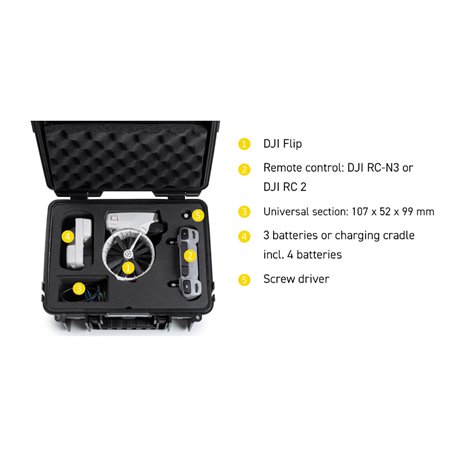 B&W drone.case PP.117 nero per DJI Flip