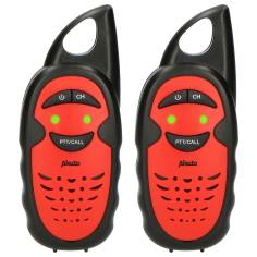 Alecto Walkie Talkie 2er Set für Kinder, 3 km Reichw., Schwarz/Ro 2
