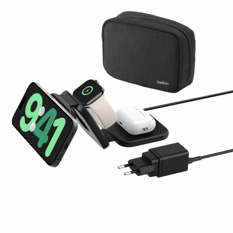 Belkin Boost Charge PRO Qi2 3in1 magn.Reiselade.+Tipps WIZ024hqBK