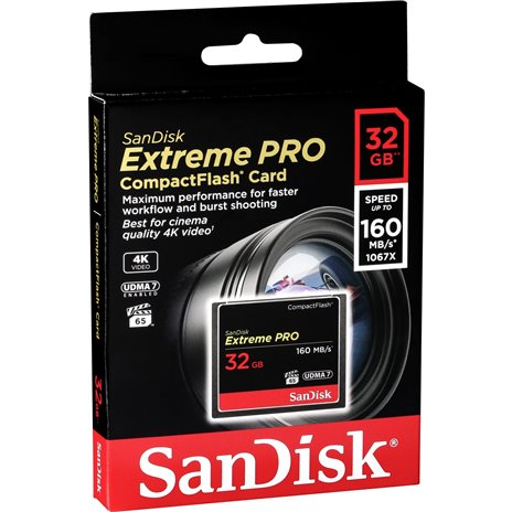 SanDisk Extreme Pro CF      32GB 160MB/s         SDCFXPS-032G-X46