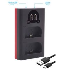 Baxxtar Pro caricabatt. LCD Dual per LP-E6 2