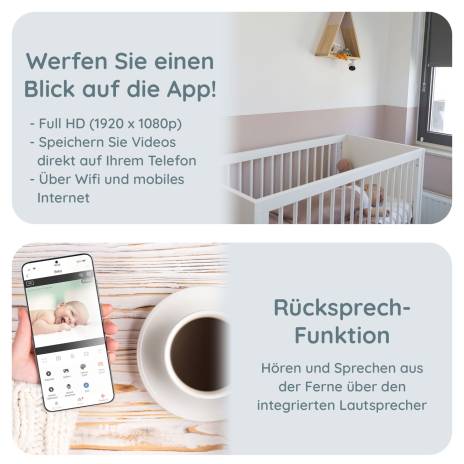 Alecto WLAN-Babyphone mit Kamera Weiß