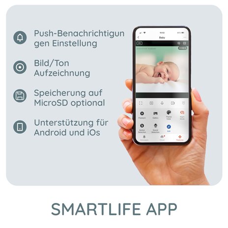 Alecto WLAN-Babyphone mit Kamera Weiß