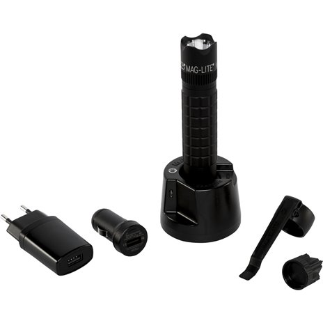 Maglite Mag-Tac ricaricabile crowned bezel nero