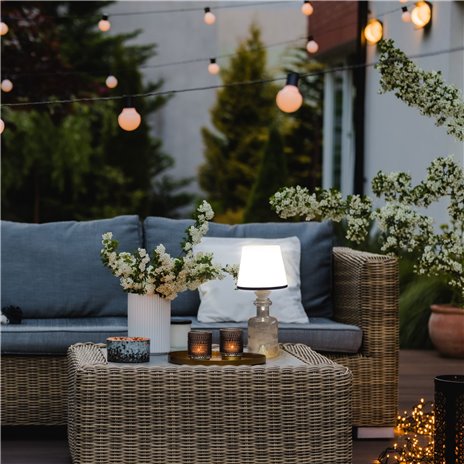 REV LED Flaschenleuchte mit Akku Lamprusco Flame warmweiß